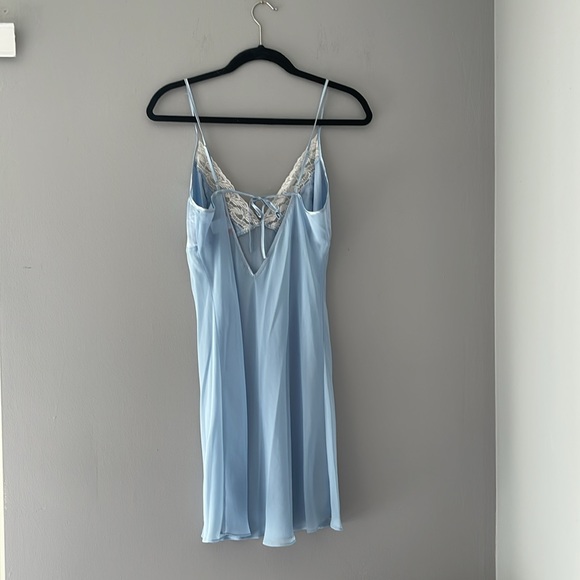 Pastel Blue Sheer Tie-Back Slip Dress Size L - Picture 6 of 7